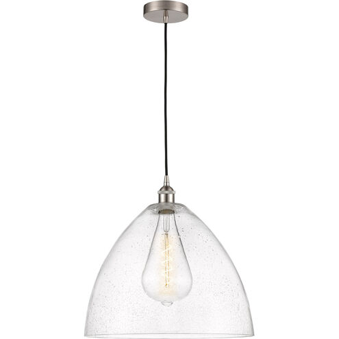 Edison Dome 1 Light 16 inch Brushed Satin Nickel Pendant Ceiling Light