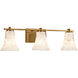 Alabaster Rocks 3 Light 24 inch Polished Chrome Vanity Light Wall Light in LED, Cylinder with Flat Rim