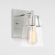 Drew & Jonathan Crofton 1 Light 5.25 inch Brushed Steel Sconce Wall Light in Clear Glass