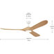 Mylo 70 inch Matte White with White Maple Blades Ceiling Fan