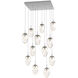 Meteo LED LED Classic Silver Chandelier Ceiling Light, Square Multi-Pendant