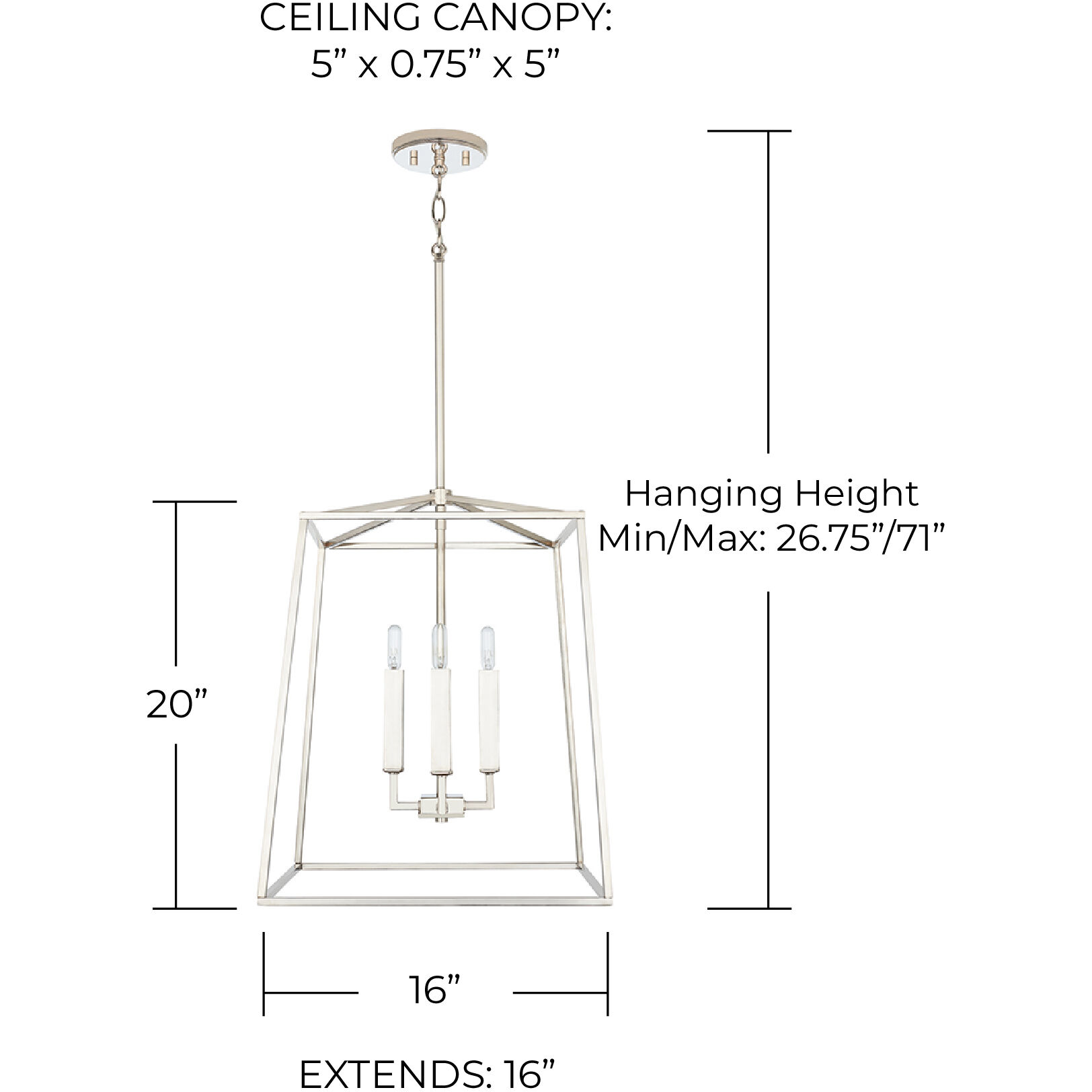 Thea 4 Light 16 inch Polished Nickel Foyer Ceiling Light