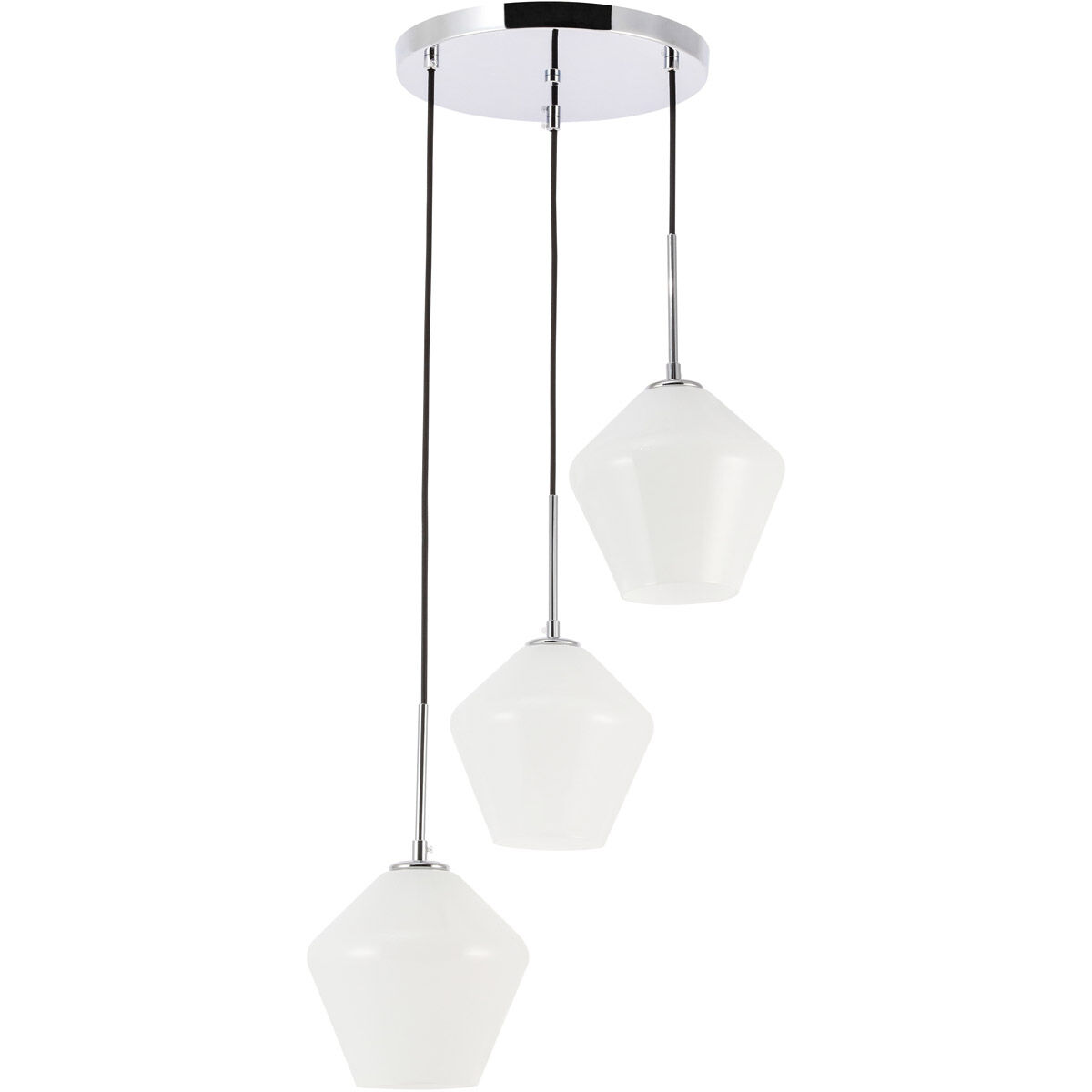 Gene 3 Light 18.1 inch Chrome Pendant Ceiling Light