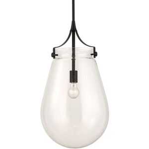 Dewdrop 1 Light 13.5 inch Matte Black Pendant Ceiling Light