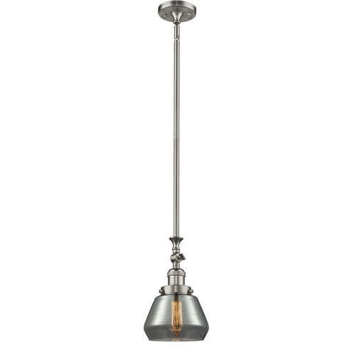Franklin Restoration Fulton 1 Light 7 inch Brushed Satin Nickel Mini Pendant Ceiling Light in Incandescent, Plated Smoke, Franklin Restoration
