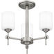 Aria 3 Light 17 inch Antique Polished Nickel Semi-Flush Mount Ceiling Light