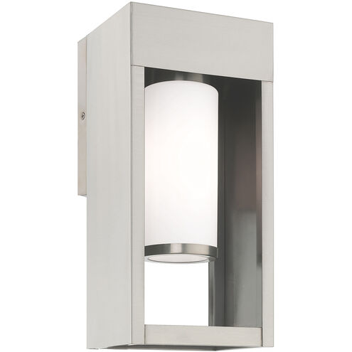 Bleecker 1 Light 14 inch Brushed Nickel Outdoor Wall Lantern
