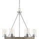 Farmhouse 6 Light 27 inch Greywood Chrome Chandelier Ceiling Light