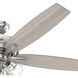 Dondra 60 inch Brushed Nickel with Light Gray Oak Blades Ceiling Fan