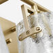 Drew & Jonathan Crofton 3 Light 24 inch Satin Brass Vanity Light Wall Light in Clear Crackle Glass