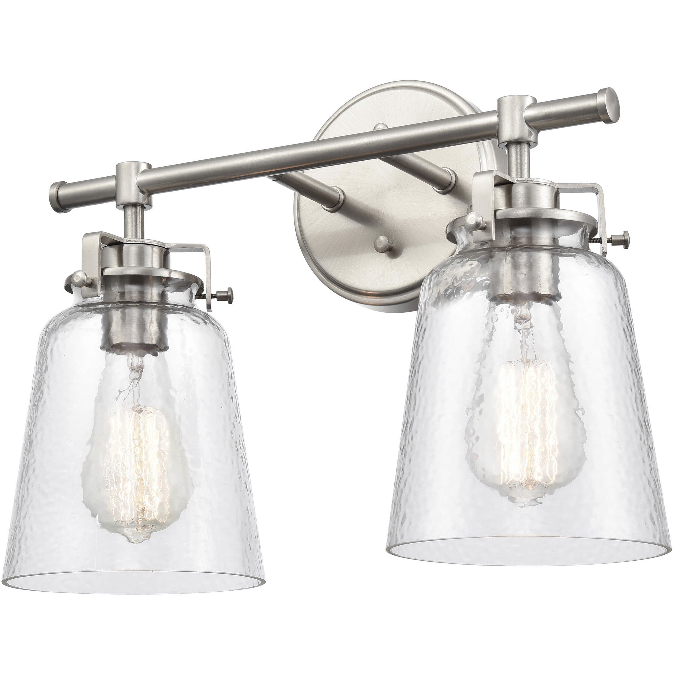 Amberose 2 Light 16 inch Brushed Nickel Bathroom Vanity Light Wall Light