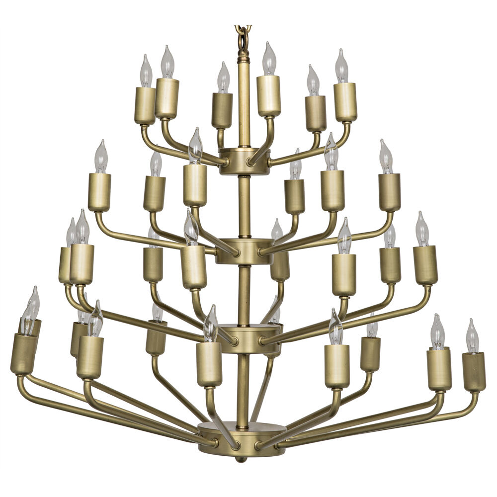 Montoro 32 Light 18.5 inch Antique Brass Chandelier Ceiling Light