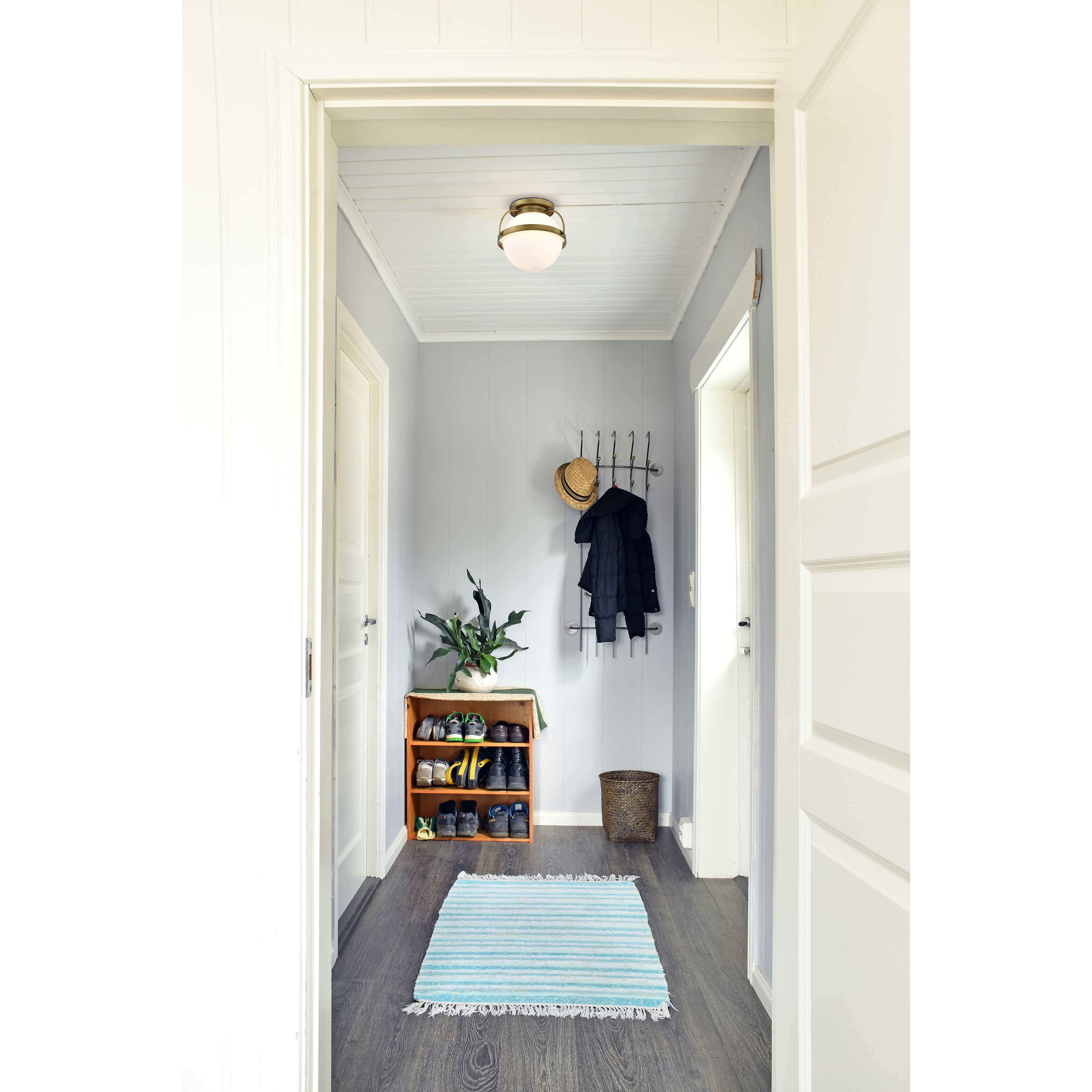 Lakeshore 1 Light 10 inch Natural Brass Flush Mount Ceiling Light