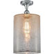 Edison Cobbleskill 1 Light 9 inch Polished Chrome Semi-Flush Mount Ceiling Light in Mercury Glass
