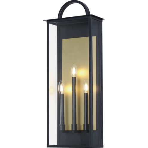 Manchester 3 Light 30 inch Black Outdoor Wall Mount