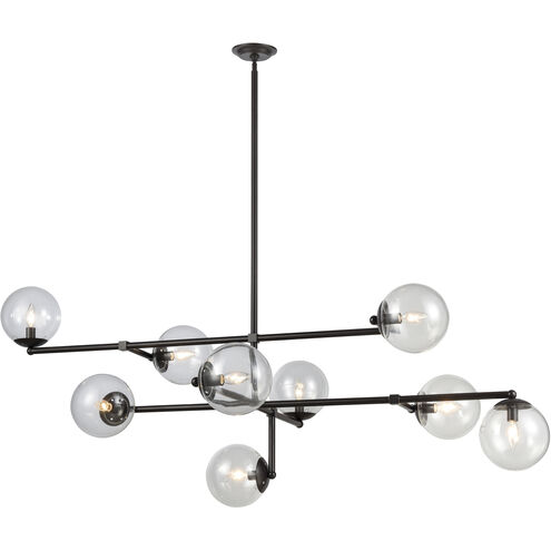 Communique 9 Light 64 inch Oiled Bronze Linear Chandelier Ceiling Light