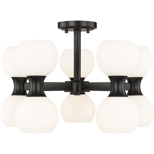 Artemis 10 Light 21 inch Matte Black Semi Flush Mount Ceiling Light