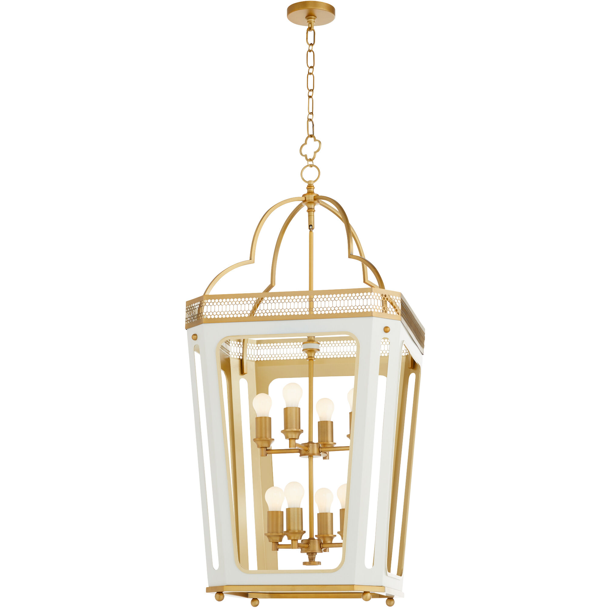 Loire 8 Light 19.5 inch Studio White and Brushed Brass Pendant Ceiling Light