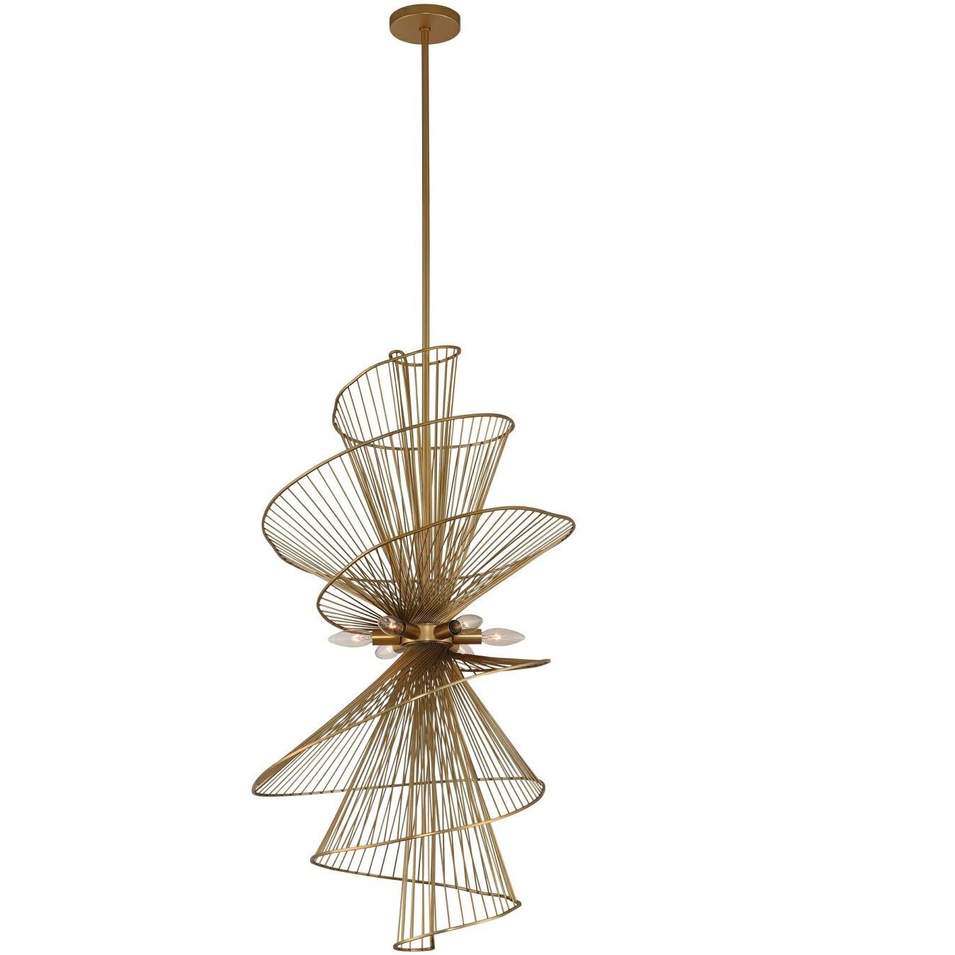 Aurora 6 Light 24 inch Nordic Brass Foyer Ceiling Light