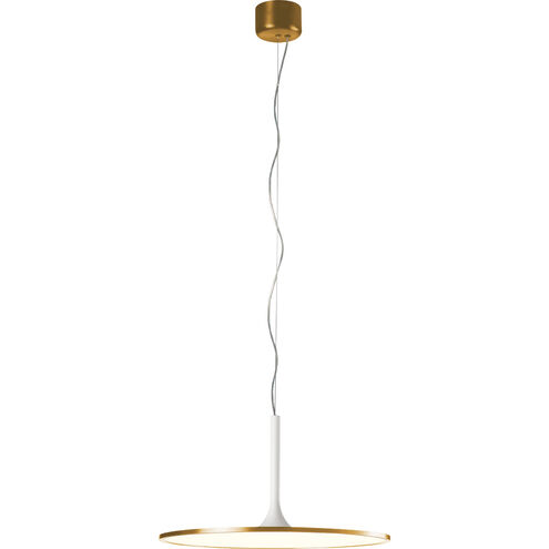 Piano 24 inch Brushed Gold / Matte White Pendant Ceiling Light