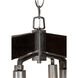 Lofty 9 Light 30 inch Faux Zebrawood and Steel Chandelier Ceiling Light in Steel/Zebrawood