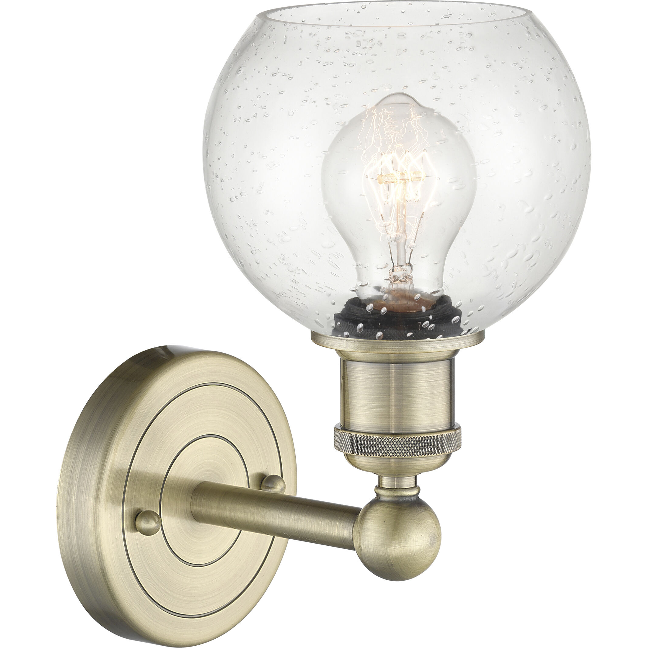 Athens Sconce Wall Light in Antique Brass, Seedy