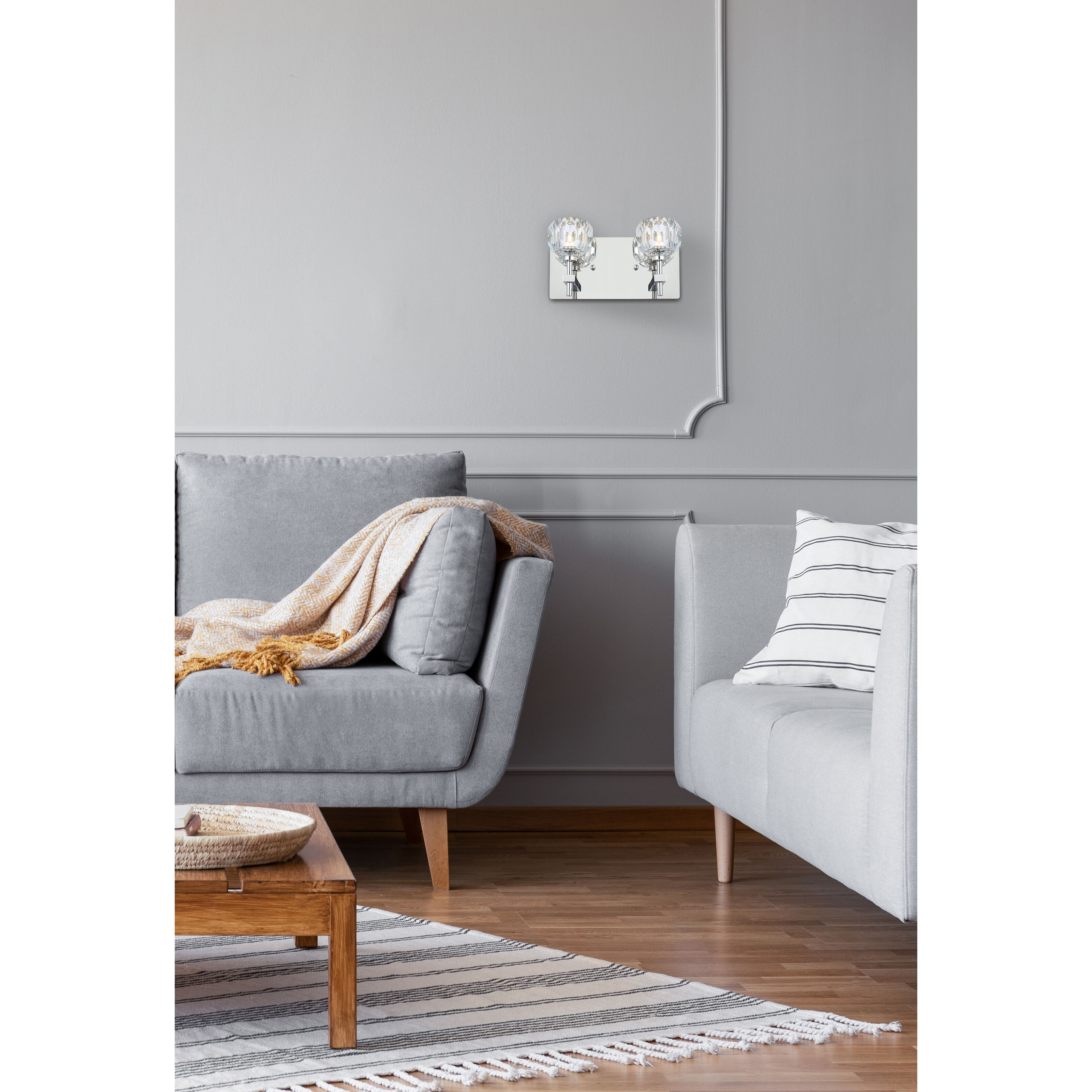 Graham 2 Light 11 inch Chrome Wall Sconce Wall Light