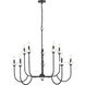 Allistair 10 Light 42 inch Matte Black Chandelier Ceiling Light