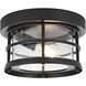 Carla 1 Light 10 inch Black Outdoor Flush Mount