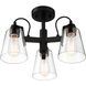 Beckonridge 3 Light 17 inch Coal Semi-Flush Ceiling Light