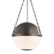 Sphere No.2 3 Light 20.5 inch Distressed Bronze Pendant Ceiling Light