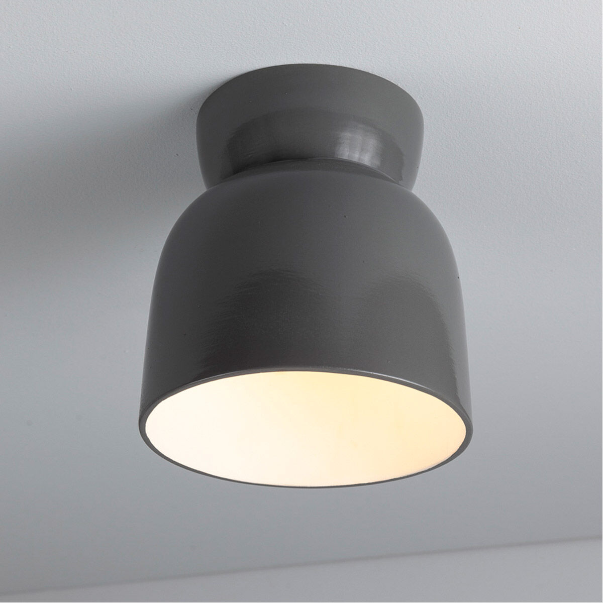 Radiance Collection 1 Light 7.5 inch Gloss Grey Outdoor Flush Mount