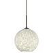 Coco 8 1 Light Bronze Cord Pendant Ceiling Light in Incandescent, Carrera Glass