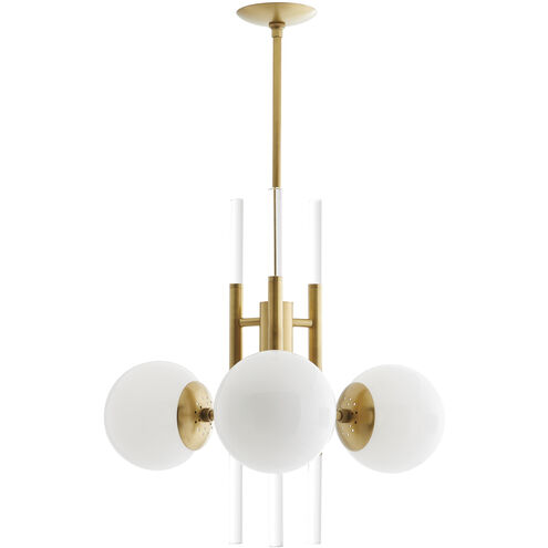 Oberon 3 Light 25 inch Antique Brass Pendant Ceiling Light