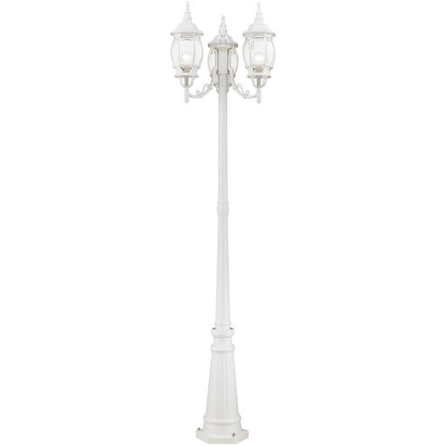 Frontenac 3 Light 84 inch Textured White Outdoor Post Light