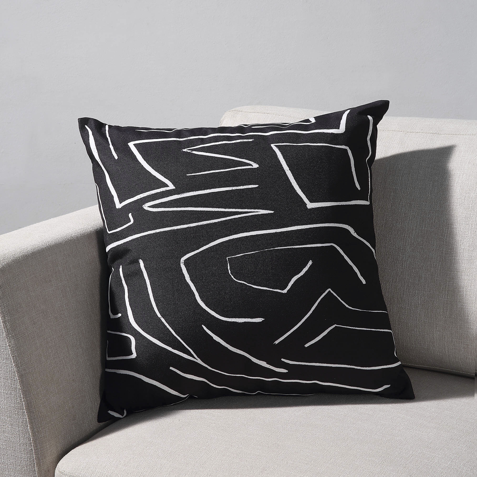 Ray 22 inch Black and White Indoor Pillow