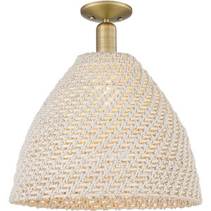 Natural Ballston Dome 1 Light 15.75 inch Brushed Brass Semi-Flush Mount Ceiling Light