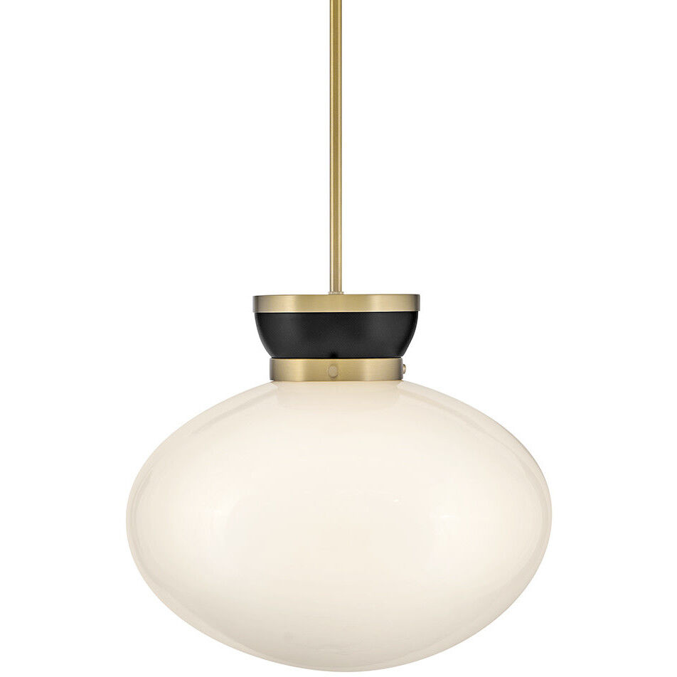 Lucy 1 Light 15 inch Black with Lacquered Brass Pendant Ceiling Light