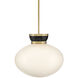Lucy 1 Light 15 inch Black with Lacquered Brass Pendant Ceiling Light