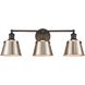 Holgate 3 Light 24 inch Charcoal Vanity Light Wall Light
