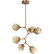 Gem LED 30 inch Novel Brass Chandelier Ceiling Light in 3000K LED, Bronze, Modern Vine