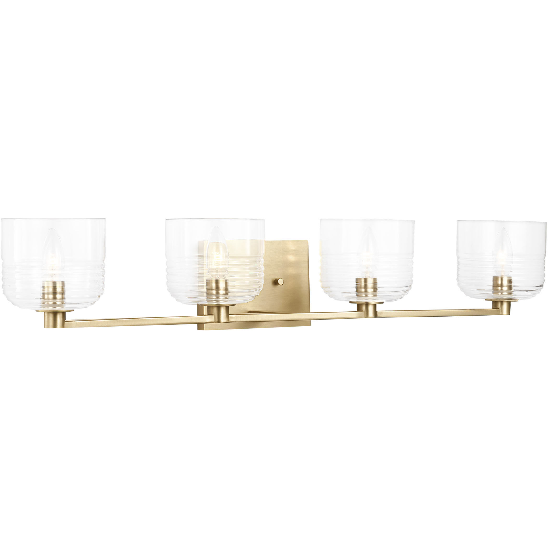Drew & Jonathan Lochdale 4 Light 33.63 inch Satin Brass Vanity Light Wall Light, Large