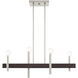 Denmark 4 Light 7 inch Brushed Nickel with Bronze Accents Chandelier Ceiling Light