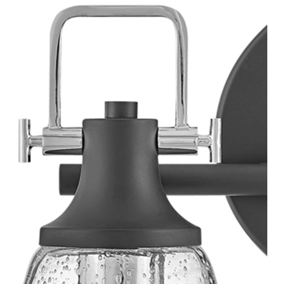 Easton 2 Light 14.5 inch Black with Chrome Vanity Light Wall Light in Black/Chrome