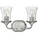 Thistledown 2 Light 16 inch Brushed Nickel Vanity Light Wall Light in Clear