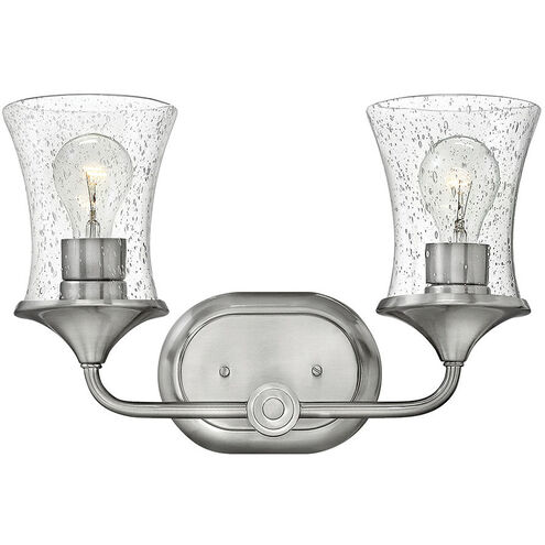 Thistledown 2 Light 16 inch Brushed Nickel Vanity Light Wall Light in Clear