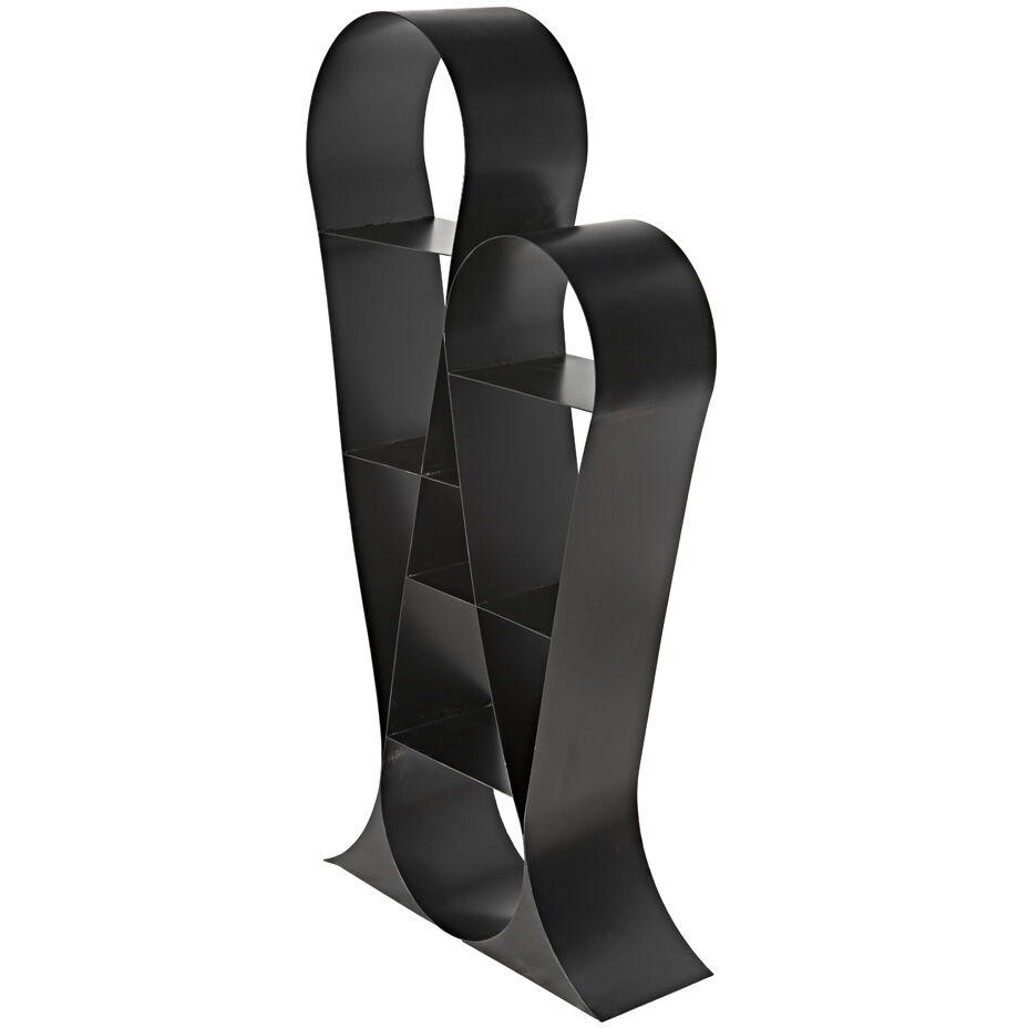 Zaha Matte Black Bookcase