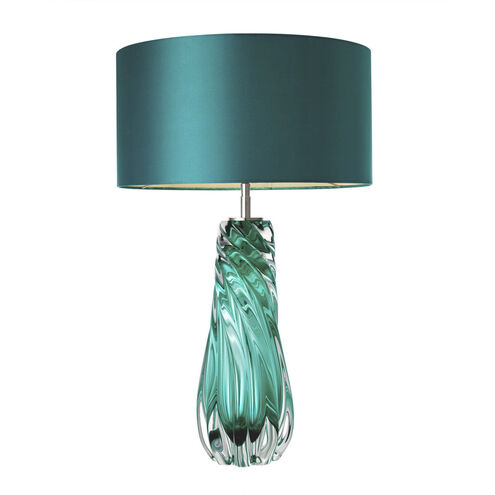 Barron 26.38 inch 40.00 watt Turquoise Solid Glass Table Lamp Portable Light