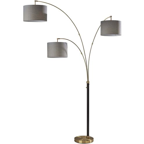 Bergen 82 inch 60.00 watt Black and Antique Brass Arc Floor Lamp Portable Light