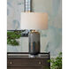 Lewes 30.25 inch 150 watt Gray and Clear and Polished Nickel Table Lamp Portable Light